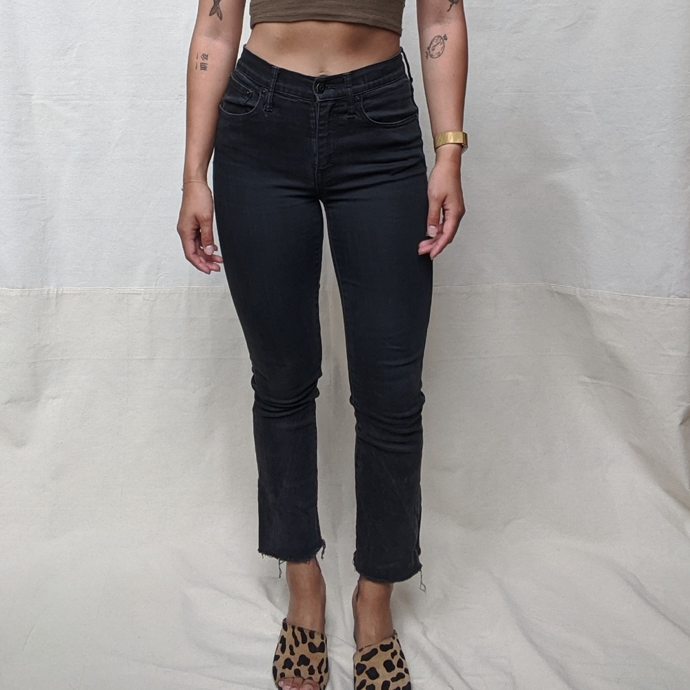 Washed Madewell High Waisted Bootcut Jeans 24